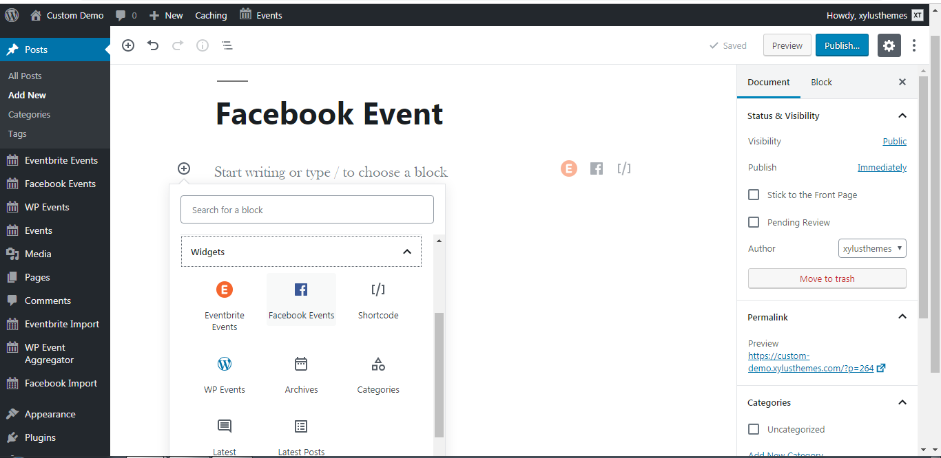 Facebook event Gutenberg