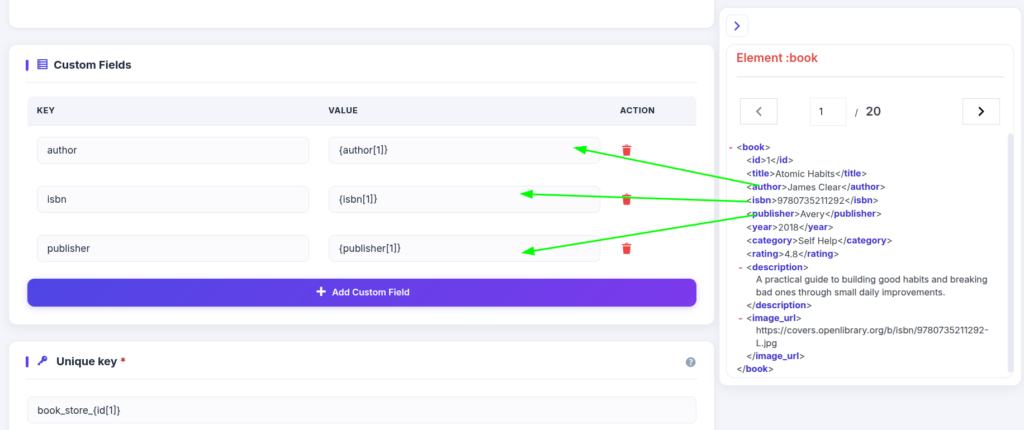 Custom fields mapping in WP Smart Import